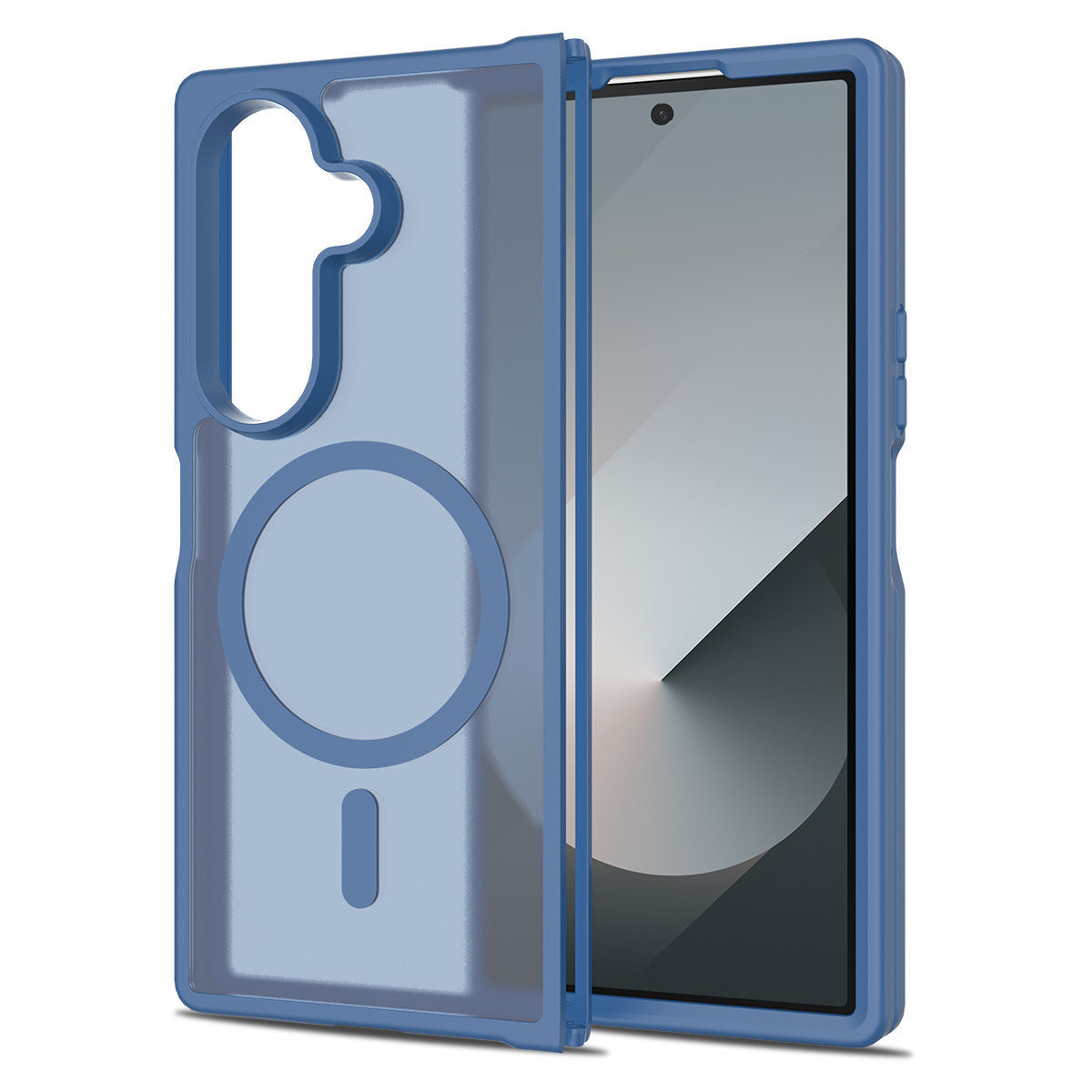 Magnetic Two-in-One Folding Phone Case for Samsung Galaxy Z Fold 7 & Z Fold 6, Matte Skin-Feel TPU Anti-Fall Cover