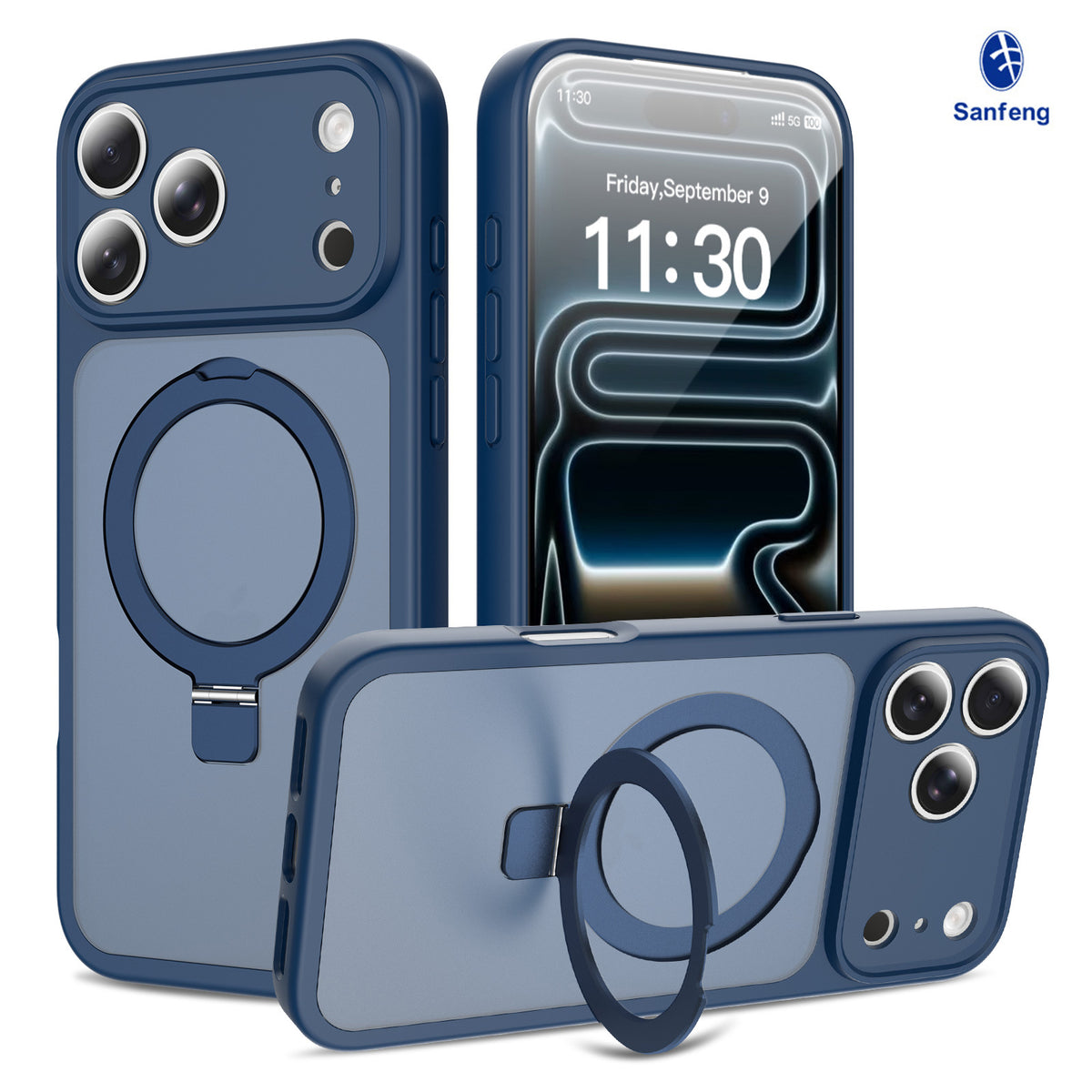 Magnetic Kickstand Phone Case Compatible with iPhone 17 Series, Shockproof TPU Protective Cover with Fine-Hole Camera Protection