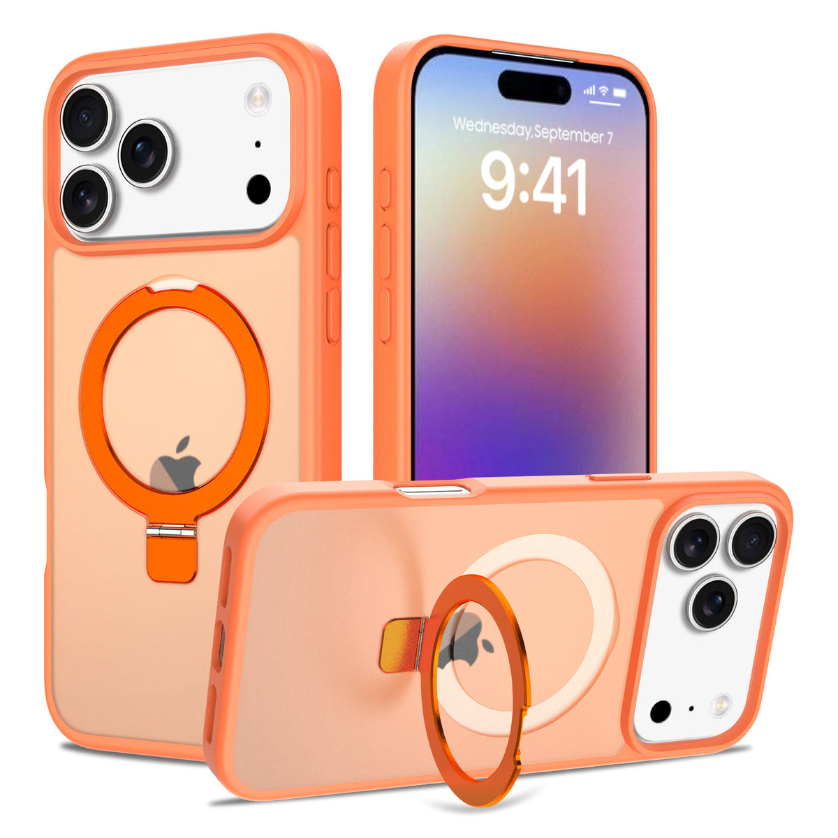 Magnetic Matte Phone Case with Invisible Kickstand for iPhone 16 & 17 Series, Shockproof TPU Protective Cover