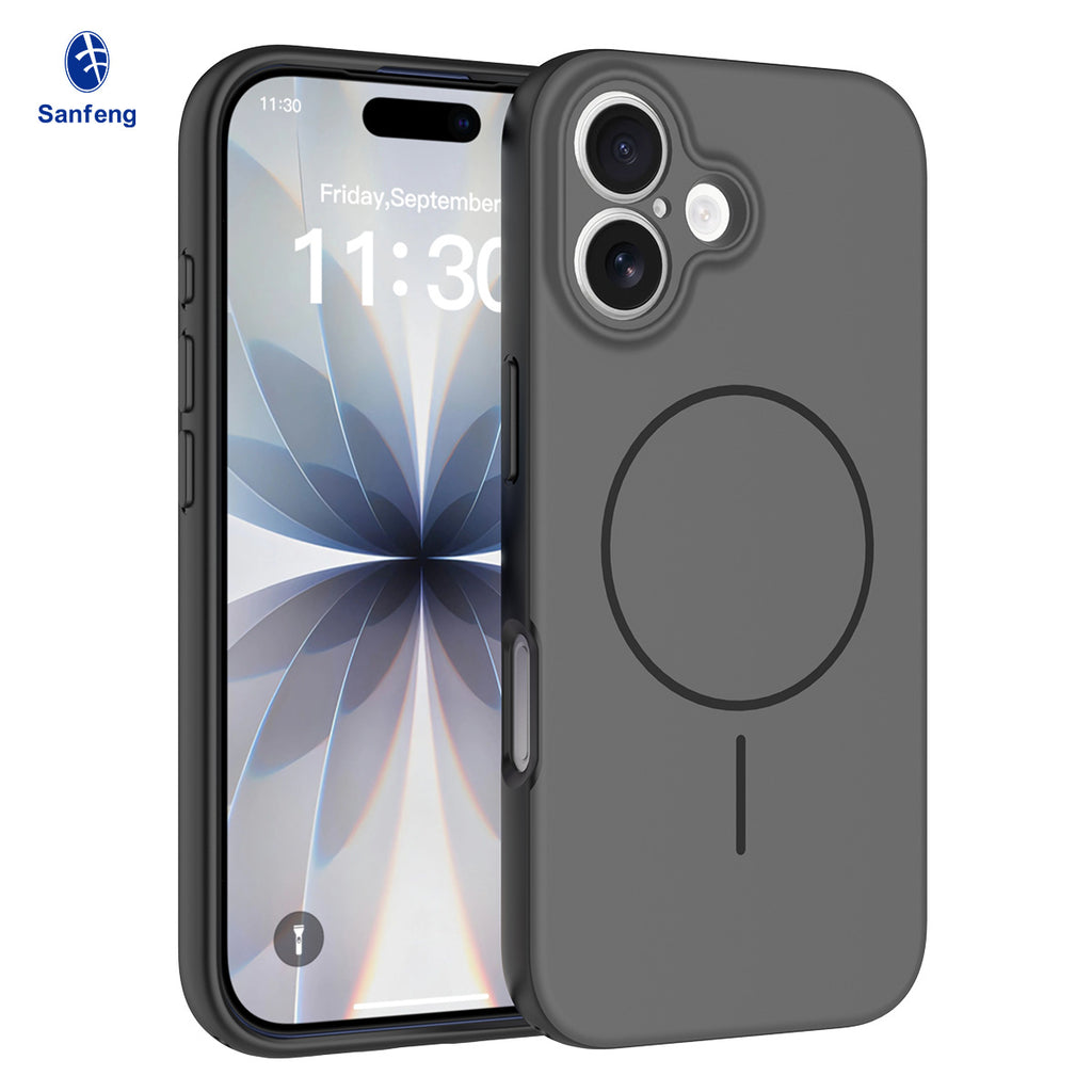 Magnetic Matte 2-in-1 Shockproof Phone Case with Lanyard for iPhone 17 Air, 16 Pro Max, 15 Series - Anti-Drop TPU Protective Cover