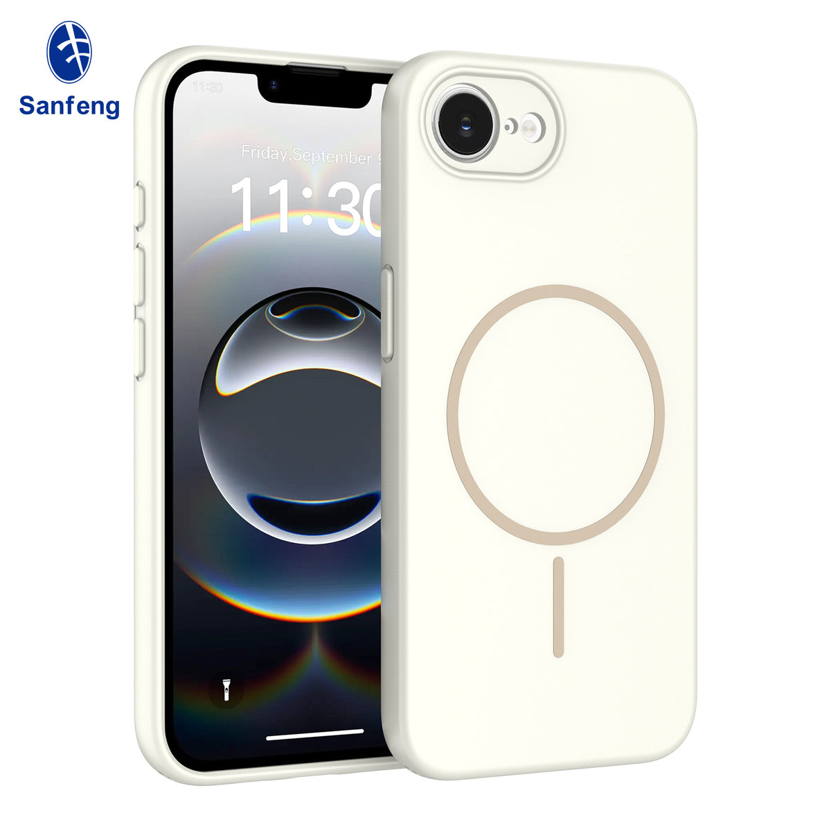 Magnetic Matte Silicone Phone Case with Lanyard Hole, Full-Cover Shockproof Protective Cover Compatible with iPhone 16 / 17 Series