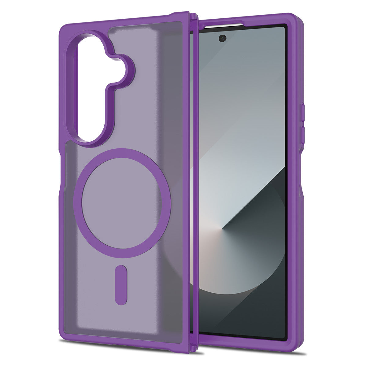 Magnetic Two-in-One Folding Phone Case for Samsung Galaxy Z Fold 7 & Z Fold 6, Matte Skin-Feel TPU Anti-Fall Cover