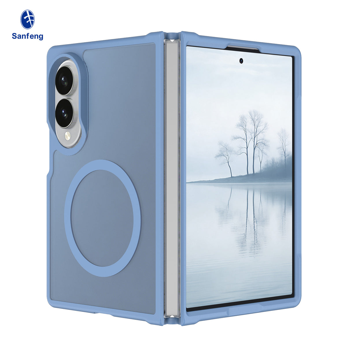 Sanfeng Magnetic Skin-Feel TPU Protective Phone Case for Samsung Z Fold Series - Slim Anti-Drop Foldable Cover