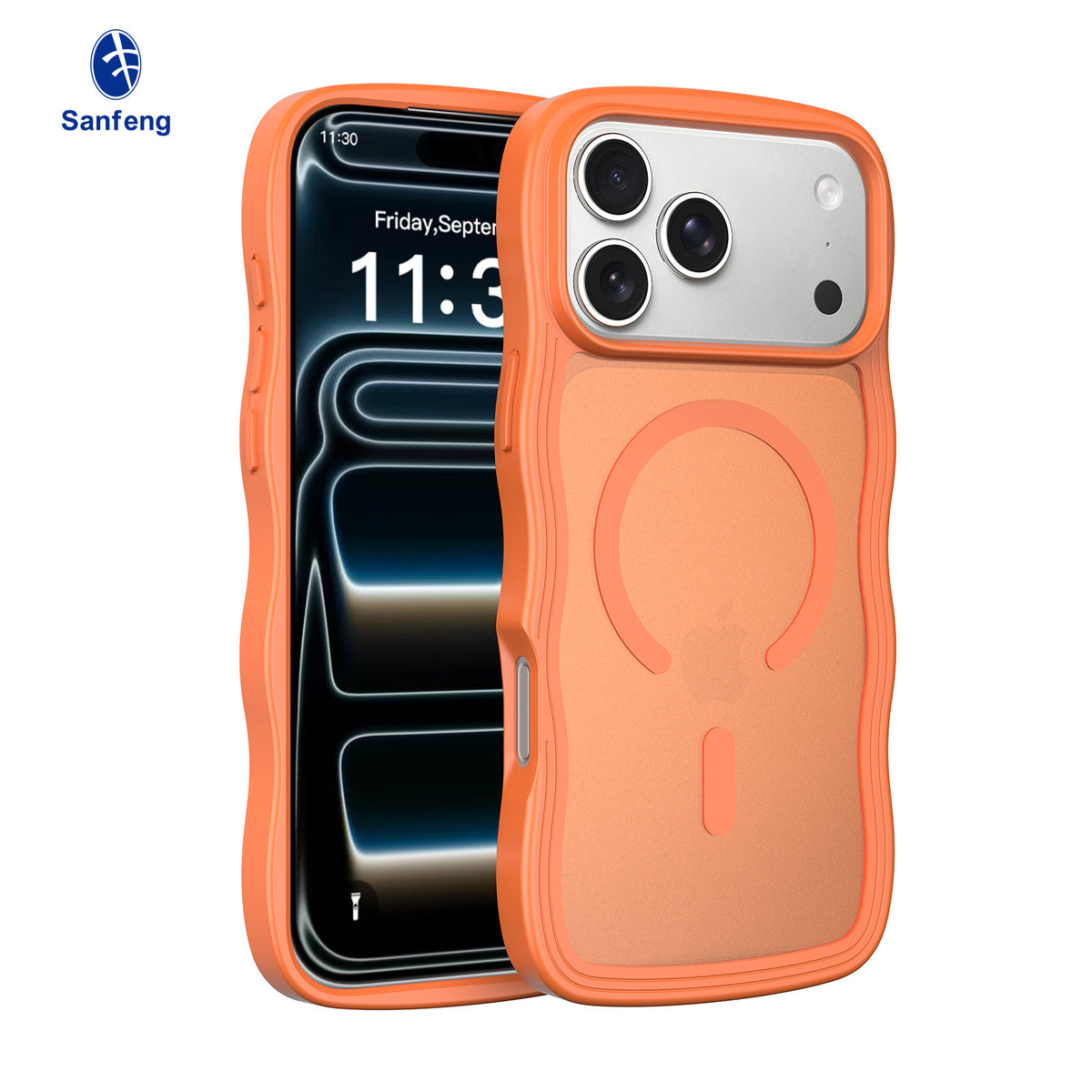 Sanfeng Magnetic Skin-Feel TPU Phone Case, Minimalist Anti-Drop Protective Shockproof Cover Compatible with iPhone