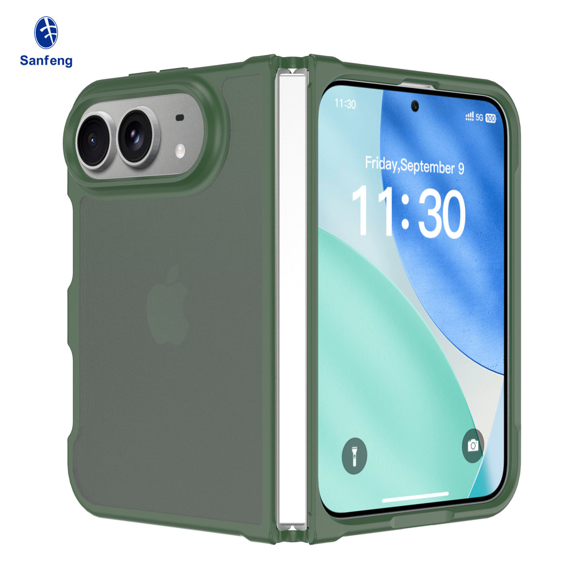 Sanfeng Matte Skin-Feel TPU Protective Case for iPhone, Semi-Transparent Anti-Fall Phone Cover