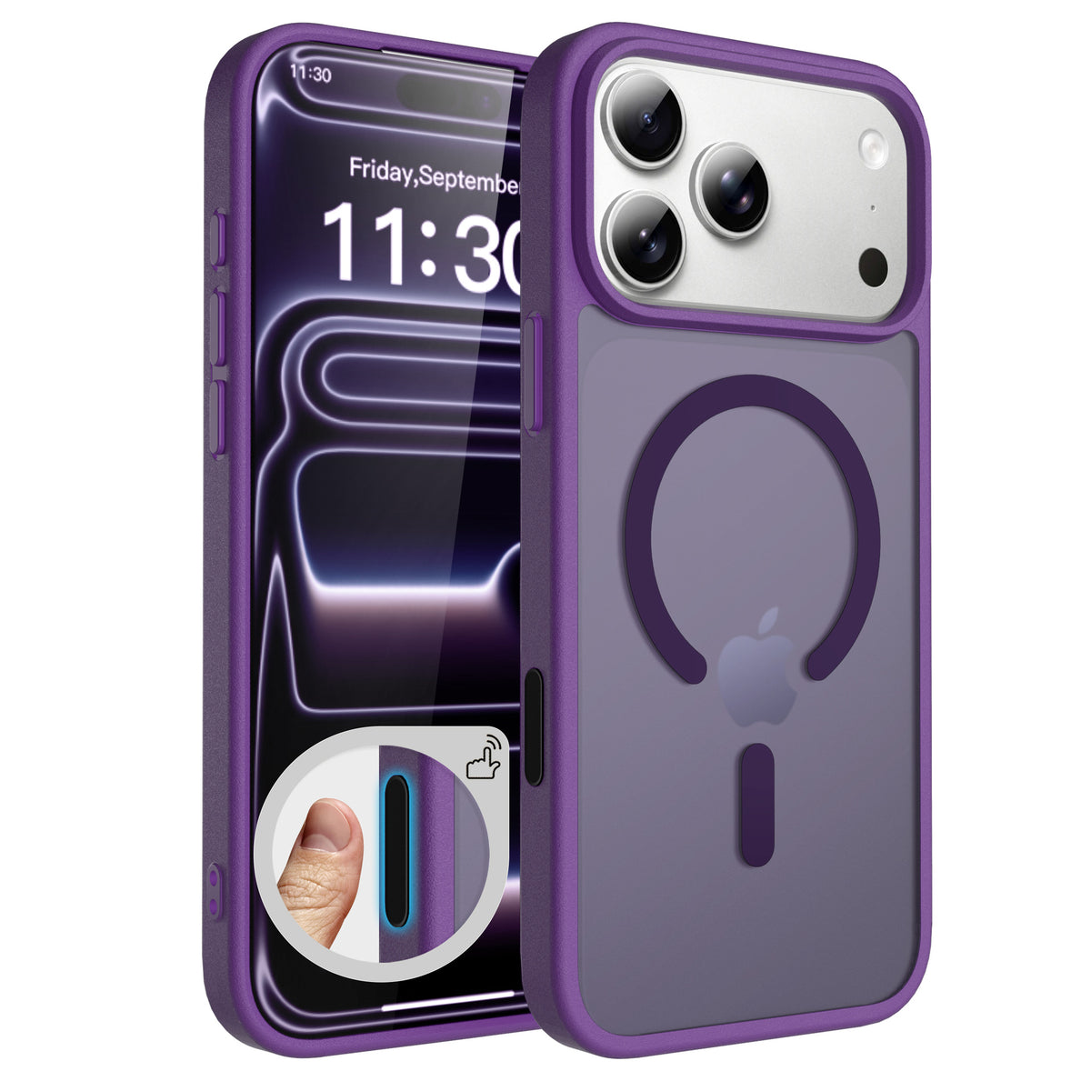 Frosted Translucent Magnetic Phone Case for iPhone 17 16 15 Series - Anti-Fall Airbag Skin-Feel Matte TPU Protective Cover