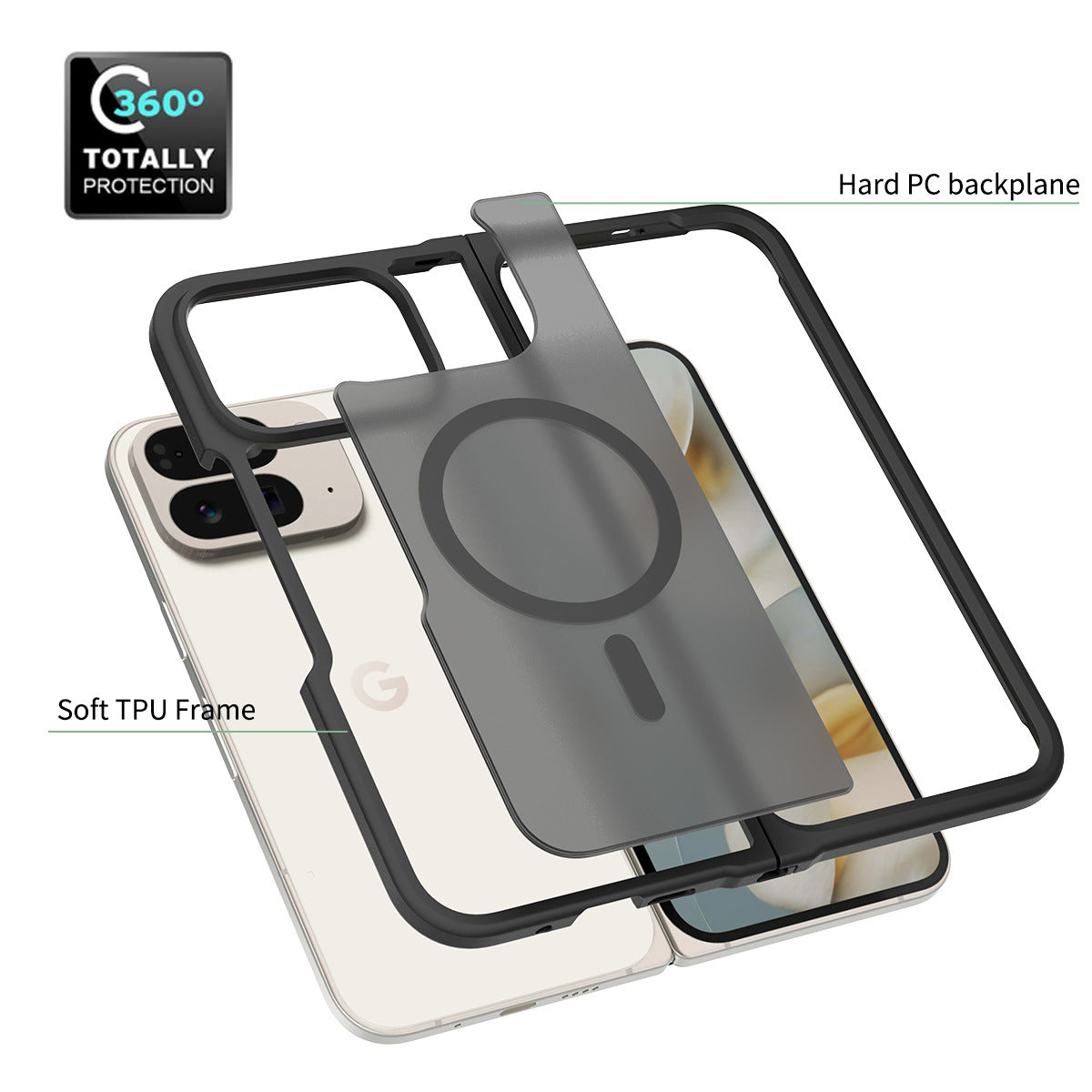 Magnetic Skin-Feel Protective TPU Case for Google Pixel 9 / 9 Pro / 9 Pro XL / Fold, Anti-Drop Slim Phone Cover