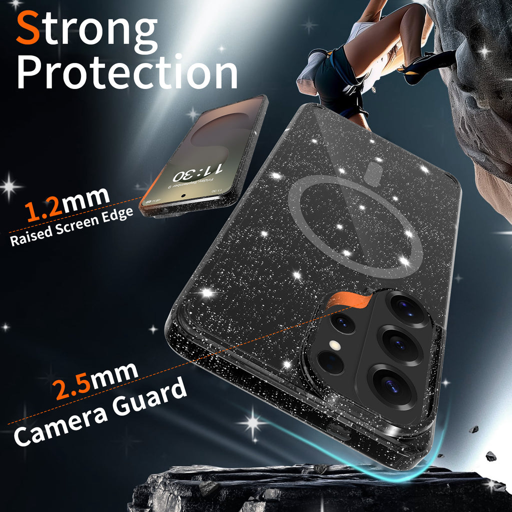 Clear Magnetic Case Compatible with Samsung Galaxy S25 Ultra S26 Plus Transparent TPU Anti-Scratch Protective Phone Cover