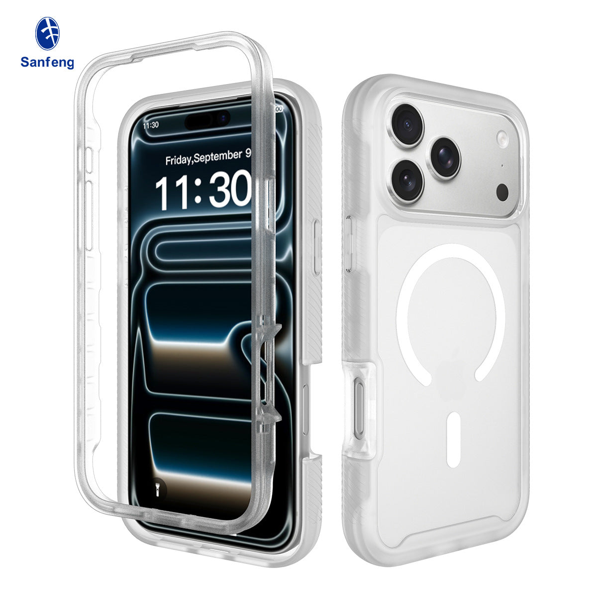 Magnetic Matte Semi-Transparent Skin-Feel Phone Case for iPhone, Anti-Fingerprint Anti-Drop Silicone Protective Cover