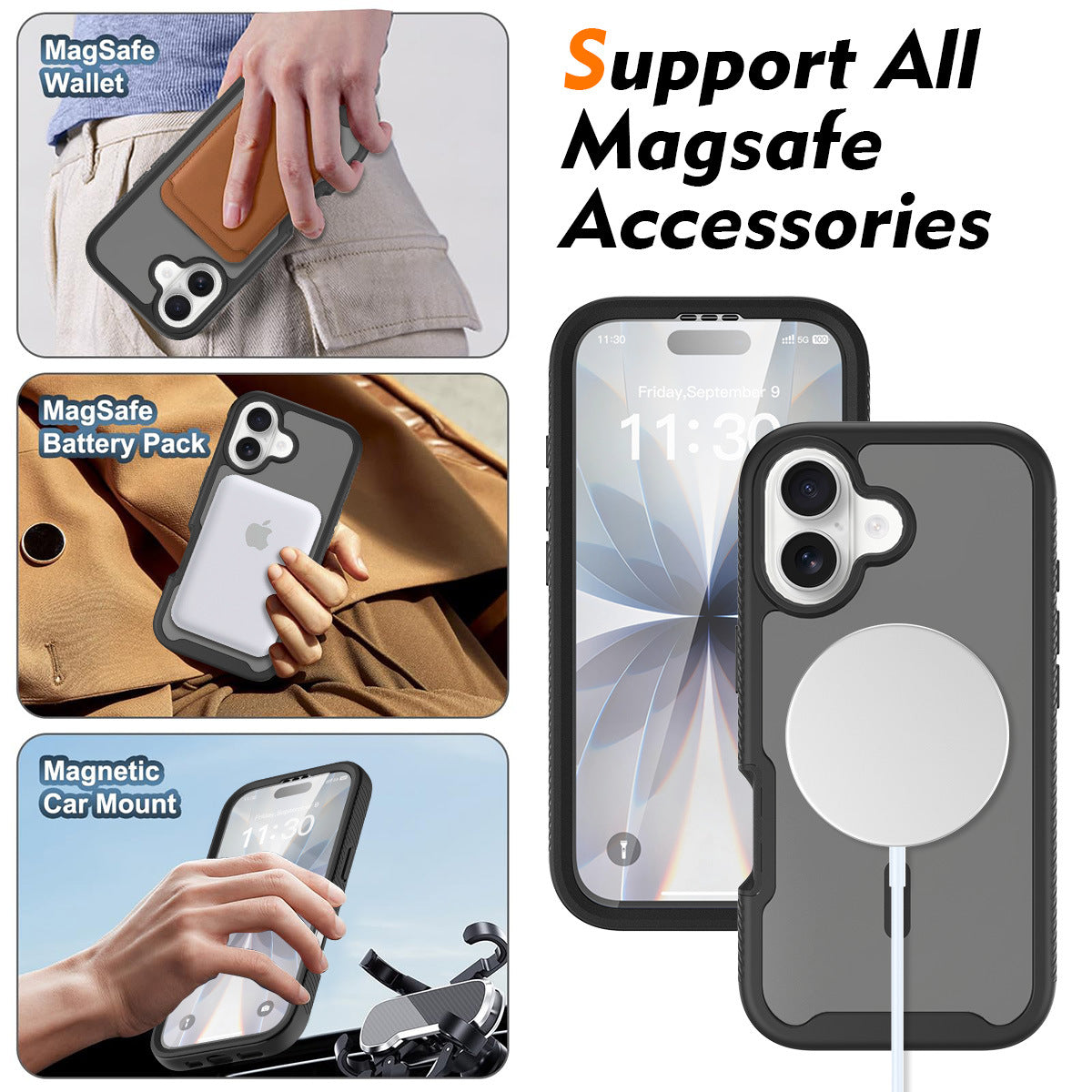Magnetic Silicone Protective Phone Case Compatible with iPhone 17 Air, Anti-Fingerprint Anti-Drop Cover