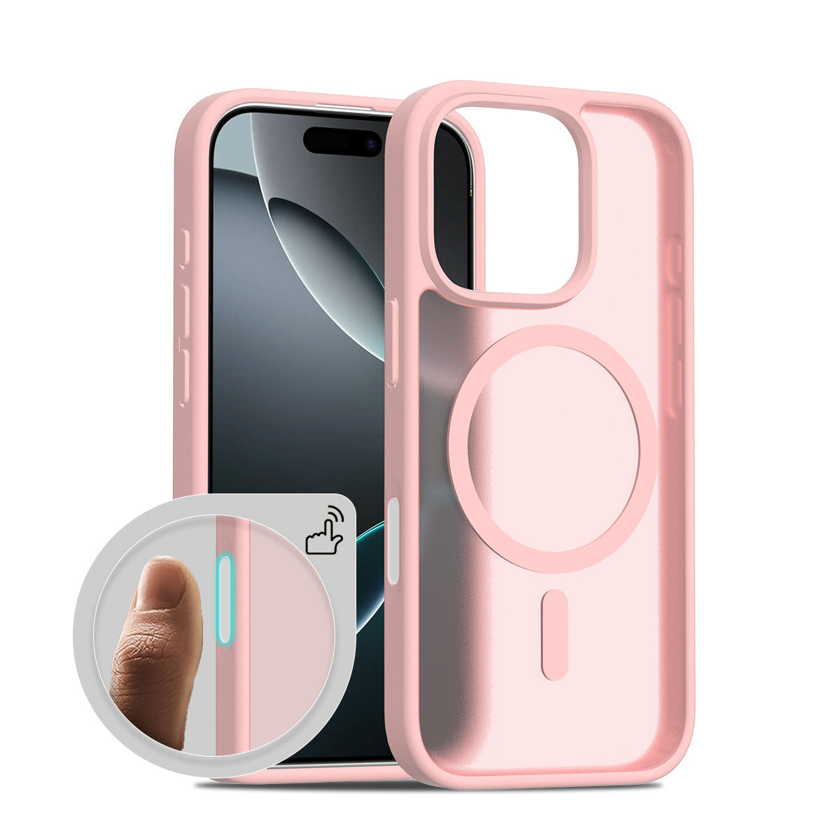 Matte Magnetic Phone Case for iPhone with Skin-Feel Finish and Responsive Two-in-One Buttons - Anti-Fingerprint TPU Protective Cover