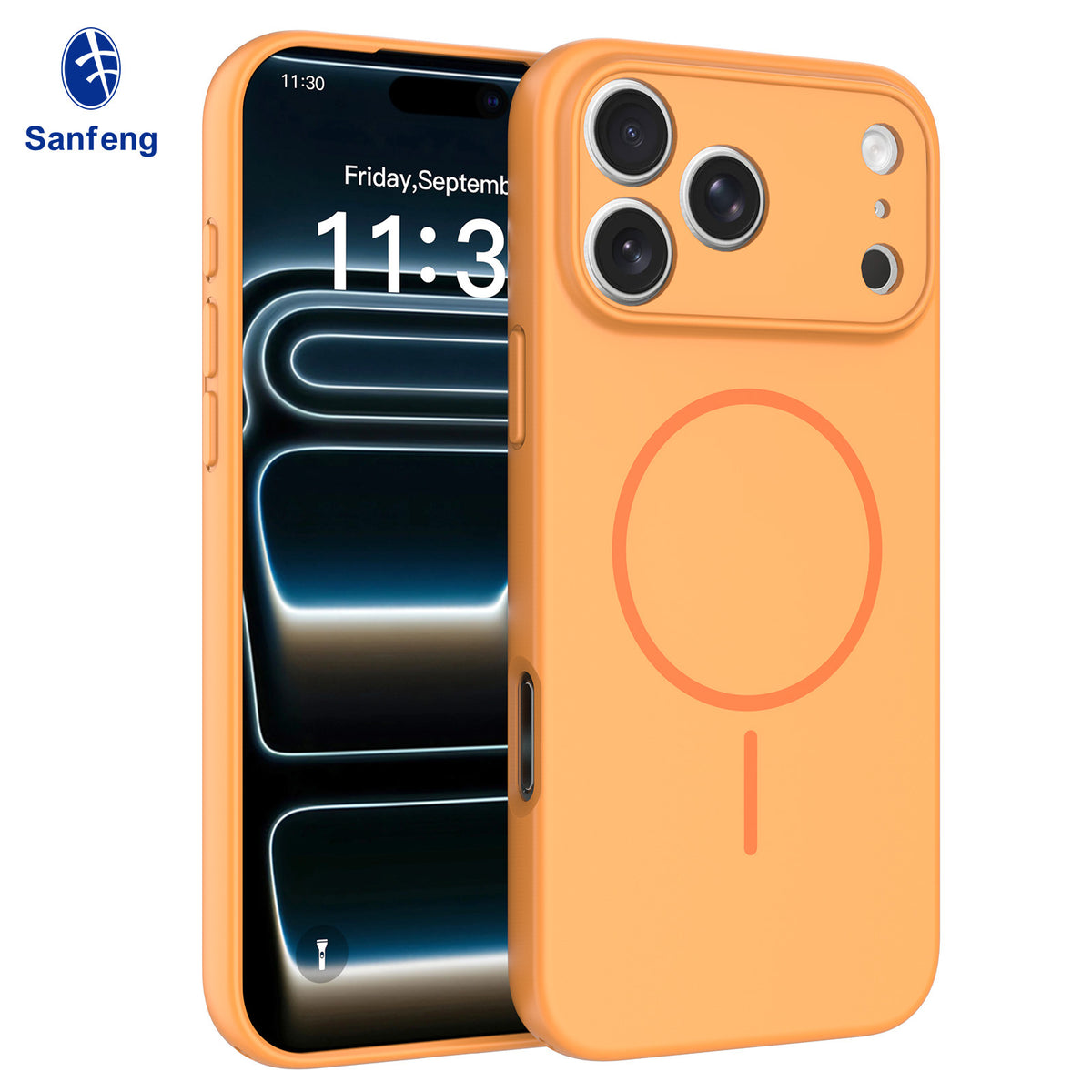 Magnetic Matte Silicone Phone Case with Lanyard Hole for iPhone 17 16 15 Pro Max Anti-Fall Protective Cover