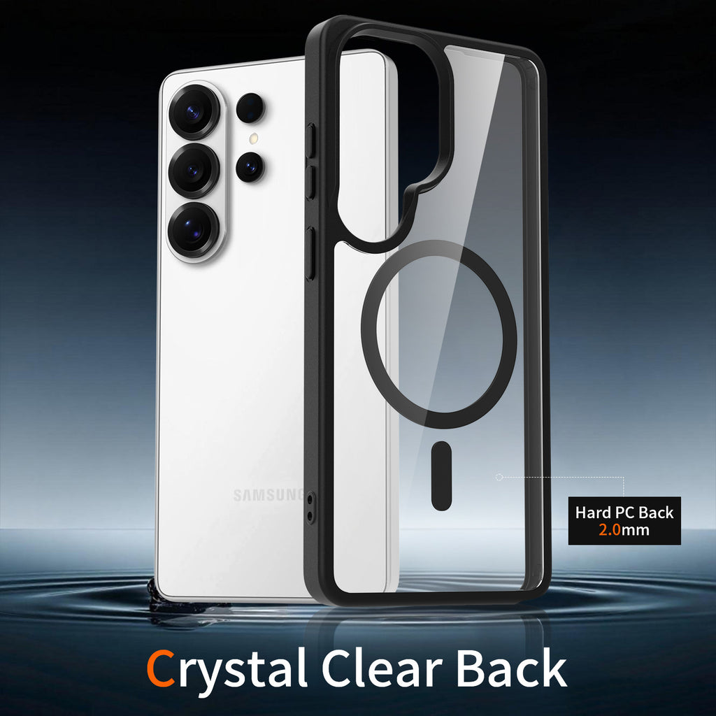 Magnetic Transparent Phone Case for Samsung Galaxy S25 / S24 Series & S24 FE, Anti-Fall 2-in-1 Clear TPU Protective Back Cover