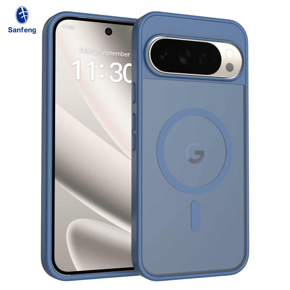 Magnetic Frosted Translucent Case Compatible with Google Pixel, Thickened Shockproof TPU Anti-Fall Protective Cover