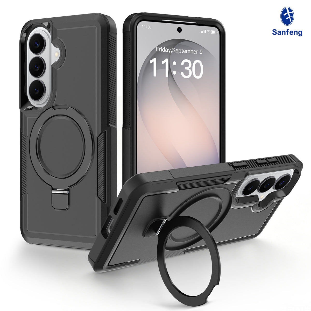 Magnetic Phone Case with Invisible Rotating Stand for Samsung Galaxy S25 S24 S23 Ultra Plus, Frosted TPU Anti-Fall Matte Protective Cover