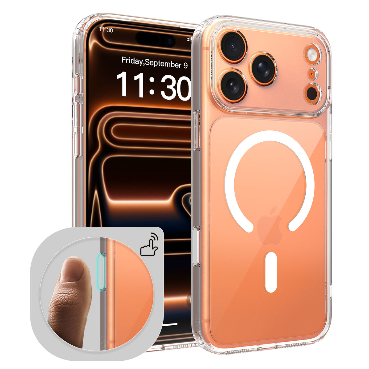 Transparent Magnetic Case for iPhone 16 Pro Max 15 14 Series Clear Shockproof TPU Cover with N52 Strong Magnet