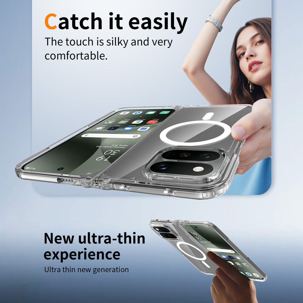 Transparent Magnetic Phone Case for Google Pixel, Shockproof Silicone Anti-Drop Protective Cover