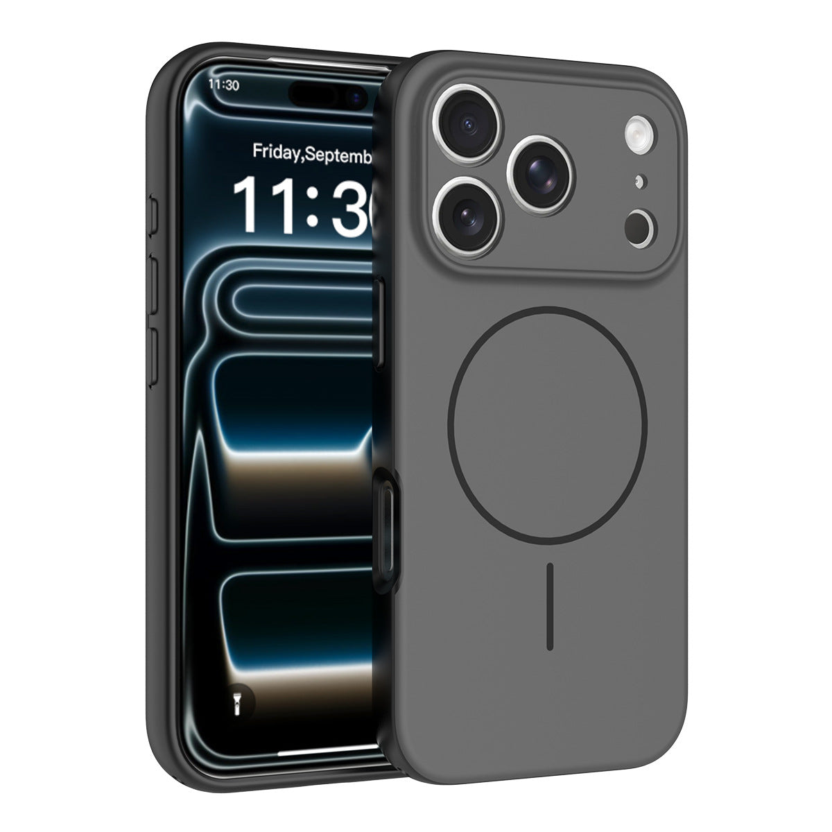 Magnetic Skin-Feel Protective Phone Case for iPhone 17 16 15 Pro Max, Anti-Fall TPU Two-in-One Cover with Lanyard Design