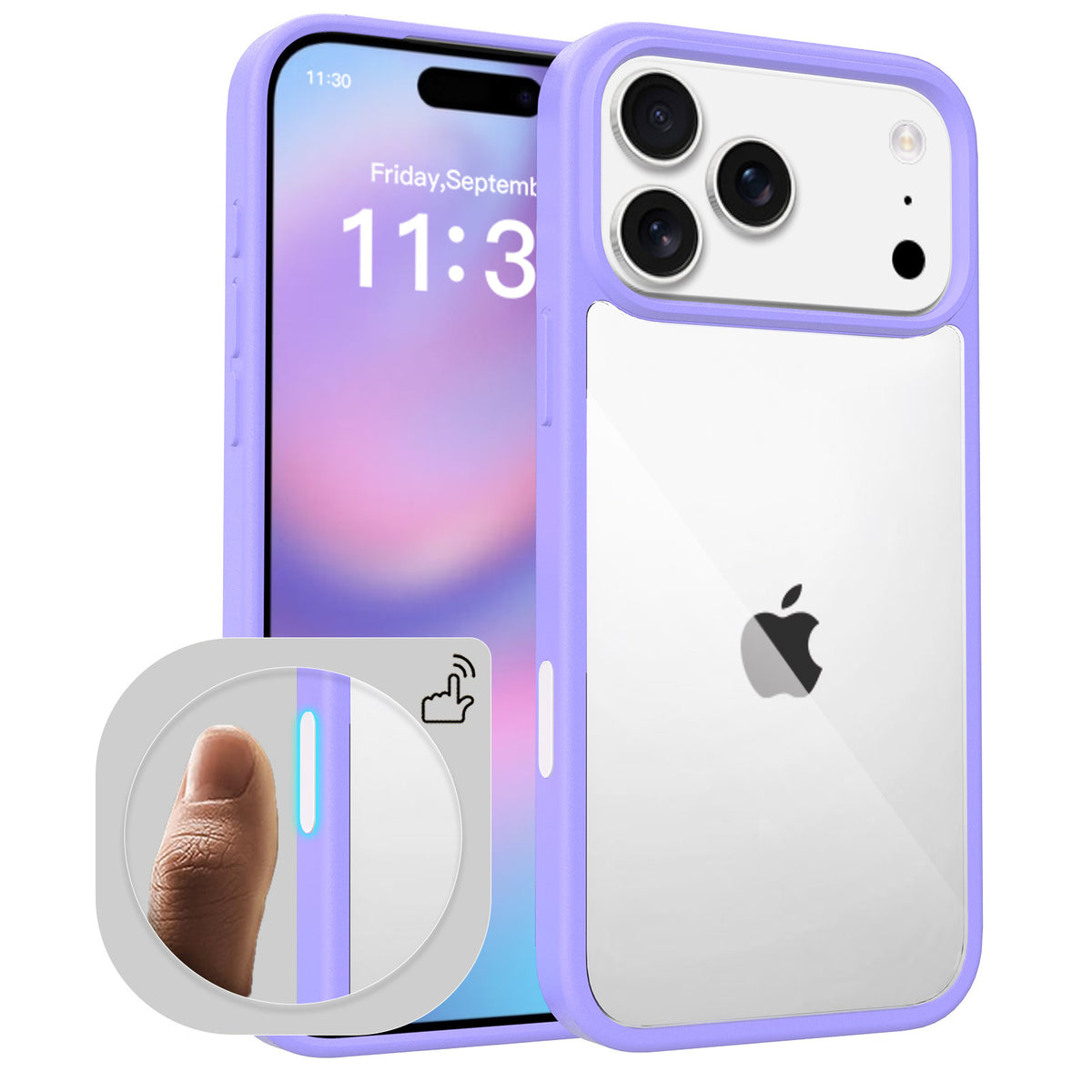 Clear Frosted TPU Shockproof Phone Case with Magnetic Feature for iPhone Series, Anti-Fingerprint Protective Cover