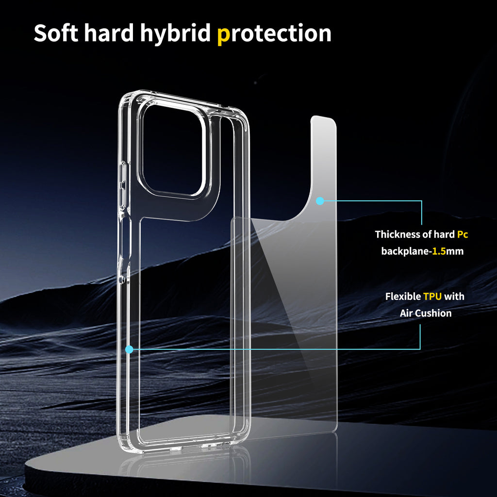 Anti-Scratch Clear TPU Phone Case Compatible with Motorola Moto G 5G 2025 / G56 / 60 Fusion, Transparent Shockproof Protective Cover