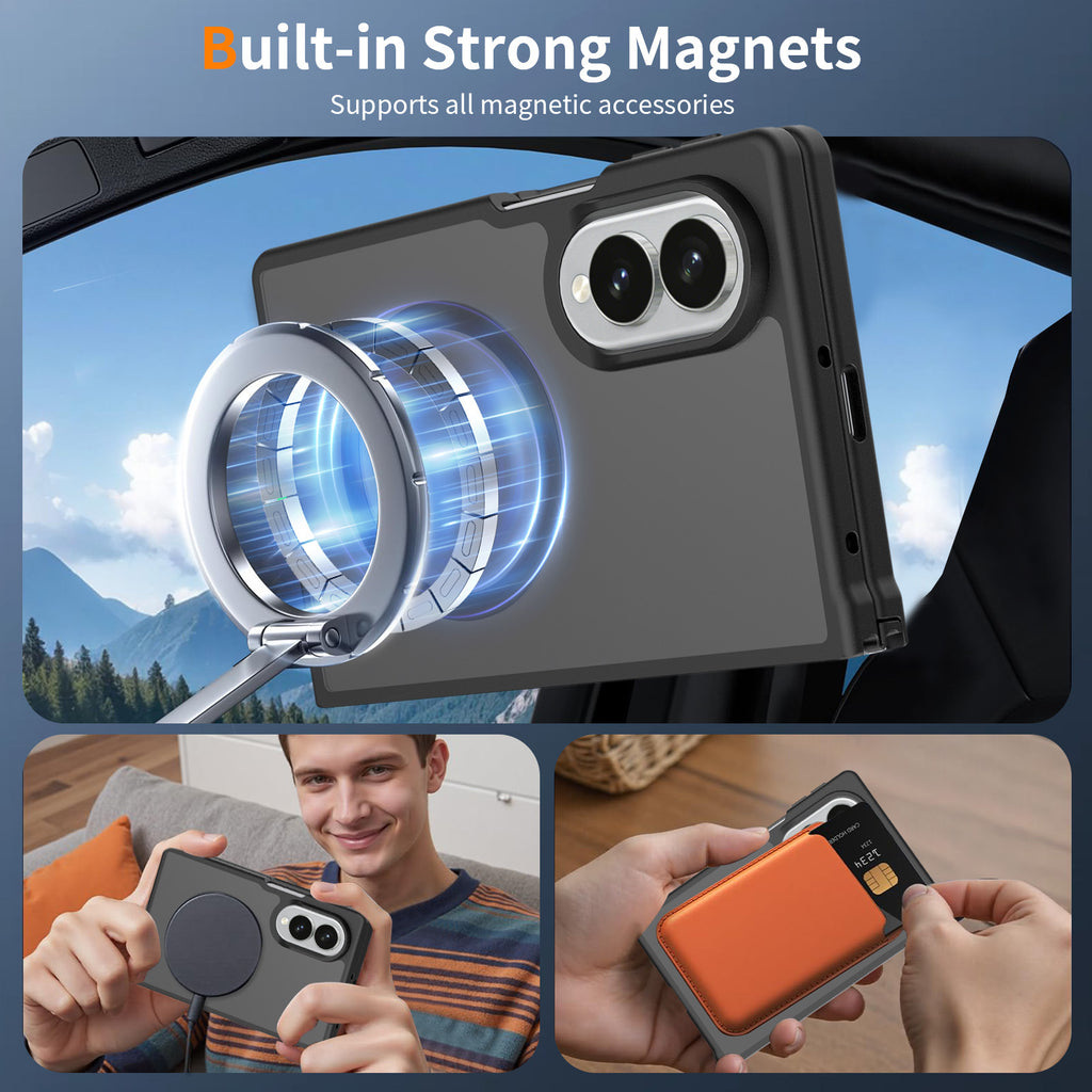 Sanfeng Magnetic Skin-Feel TPU Protective Phone Case for Samsung Z Fold Series - Slim Anti-Drop Foldable Cover