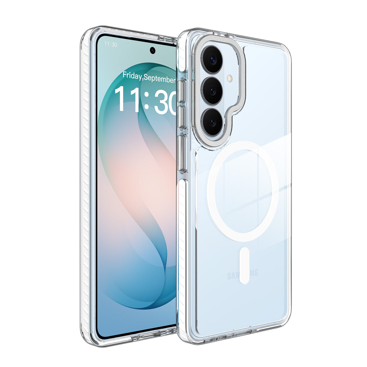 Magnetic Clear Phone Case for Samsung Galaxy S24 S25 Ultra A16 A55, Shockproof Anti-Drop TPU Protective Cover