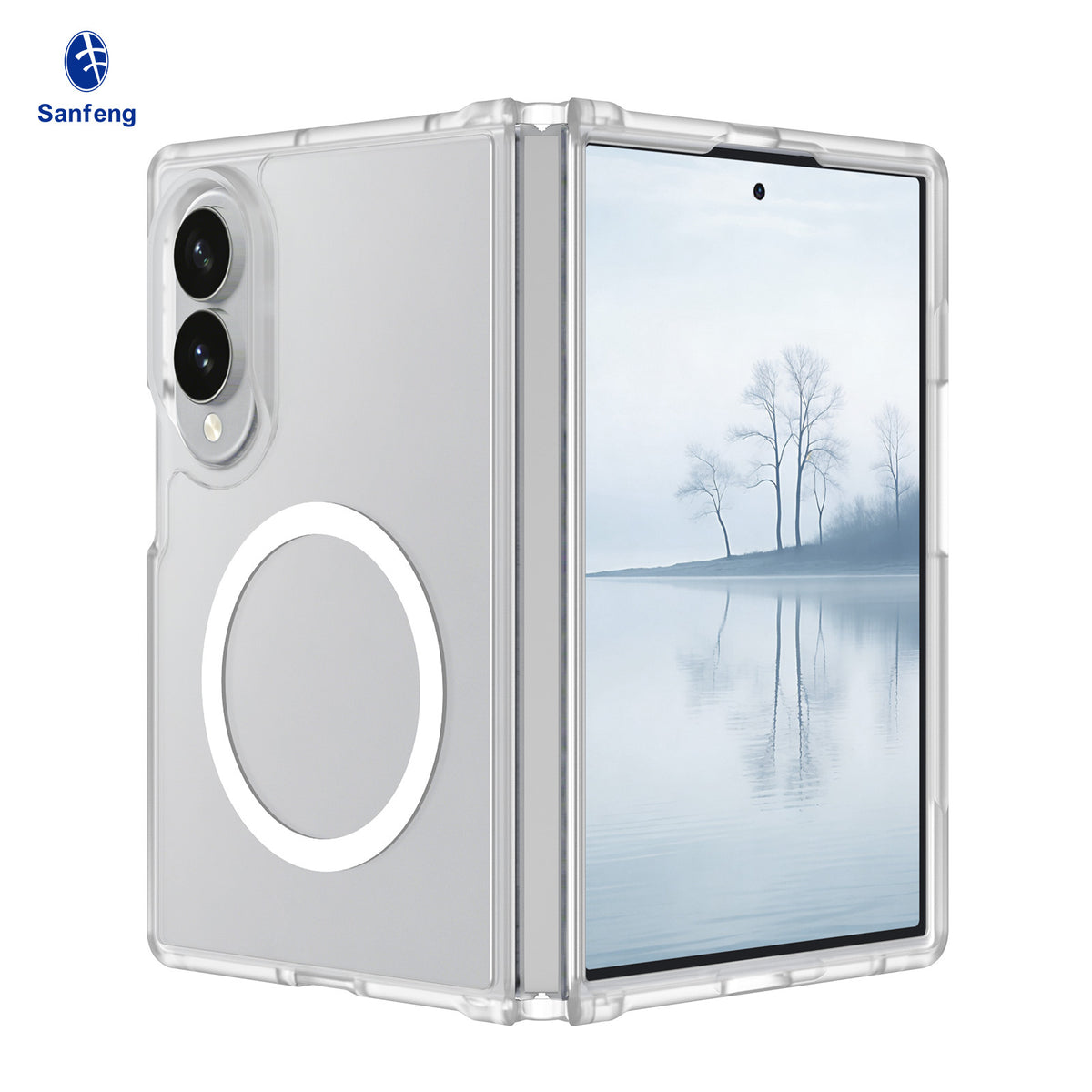 Sanfeng Magnetic Skin-Feel TPU Protective Phone Case for Samsung Z Fold Series - Slim Anti-Drop Foldable Cover
