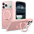 Magnetic Matte Phone Case with 360-Degree Stand and Camera Button for iPhone 17 Pro Max 16 Pro Shockproof TPU Cover
