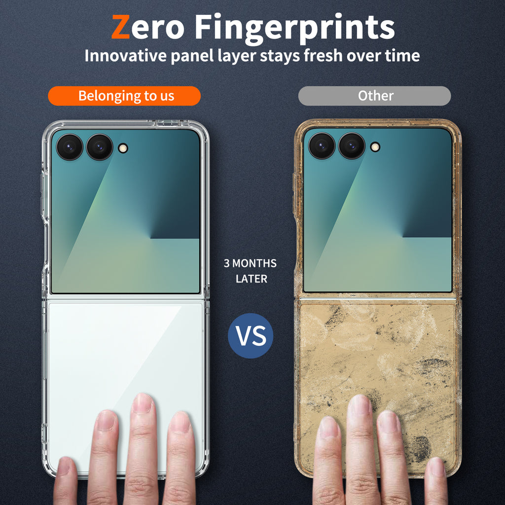 Clear TPU Shockproof Case Compatible with Samsung Galaxy Z Flip 7 and Z Flip 6, Transparent Two-Piece Folding Anti-Drop Protective Cover