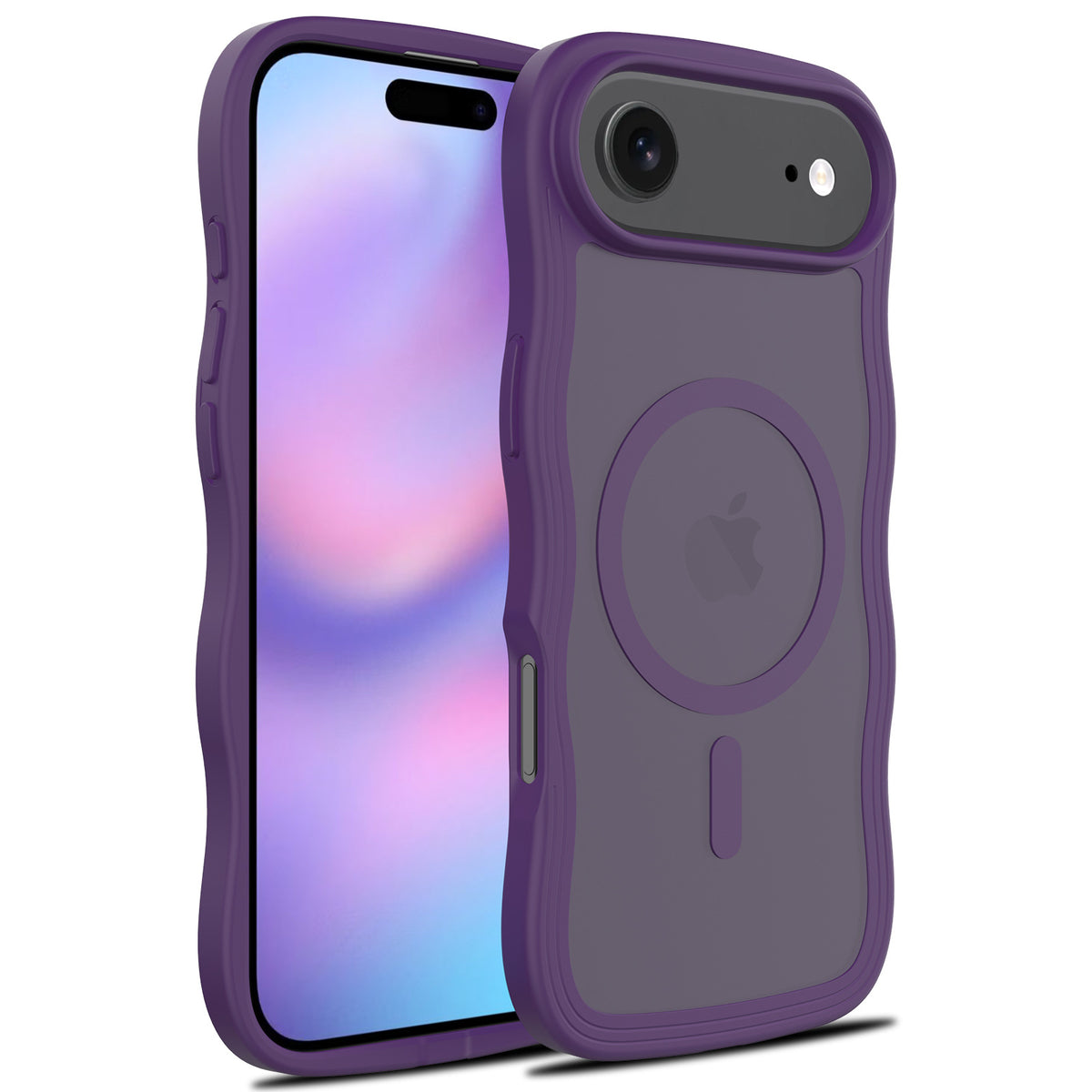Magnetic Wave Pattern Phone Case Compatible with iPhone, Skin-Feel Anti-Drop TPU Protective Cover