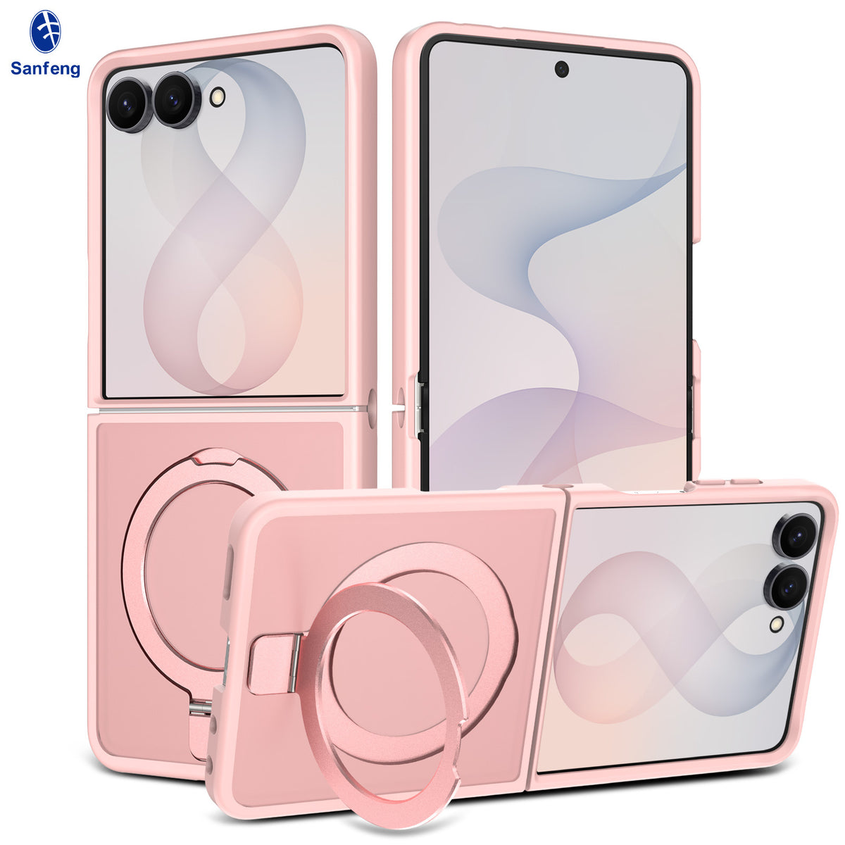 Matte Magnetic Foldable Phone Case Compatible with Samsung Galaxy, Anti-Drop TPU Protective Cover