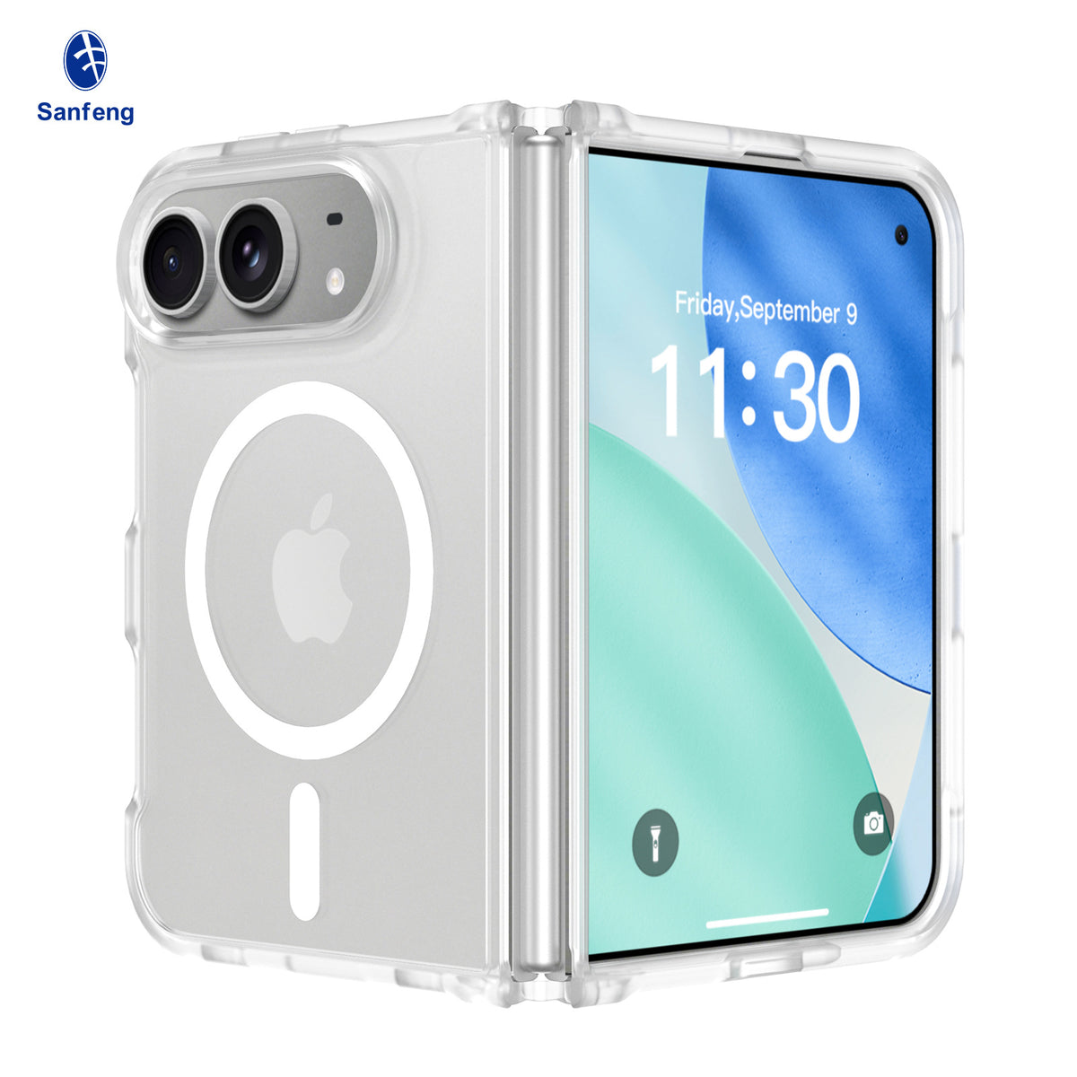 Matte Foldable Phone Case Compatible with iPhone 18 Pro, Translucent TPU Anti-Fall Magnetic Cover with Skin-Feel Finish