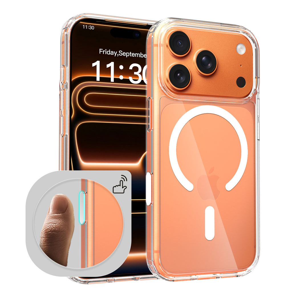 Transparent Magnetic Case for iPhone 16 Pro Max 15 14 Series Clear Shockproof TPU Cover with N52 Strong Magnet