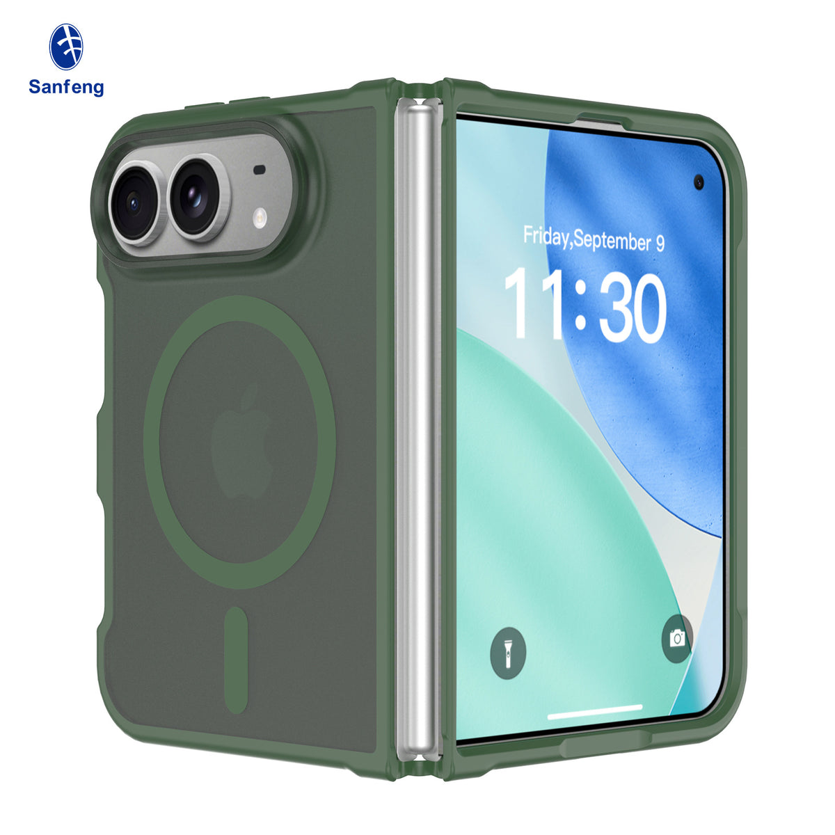 Matte Foldable Phone Case Compatible with iPhone 18 Pro, Translucent TPU Anti-Fall Magnetic Cover with Skin-Feel Finish