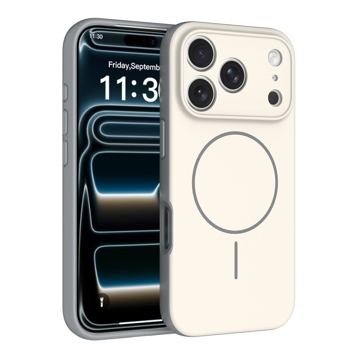 Magnetic Skin-Feel Protective Phone Case for iPhone 17 16 15 Pro Max, Anti-Fall TPU Two-in-One Cover with Lanyard Design