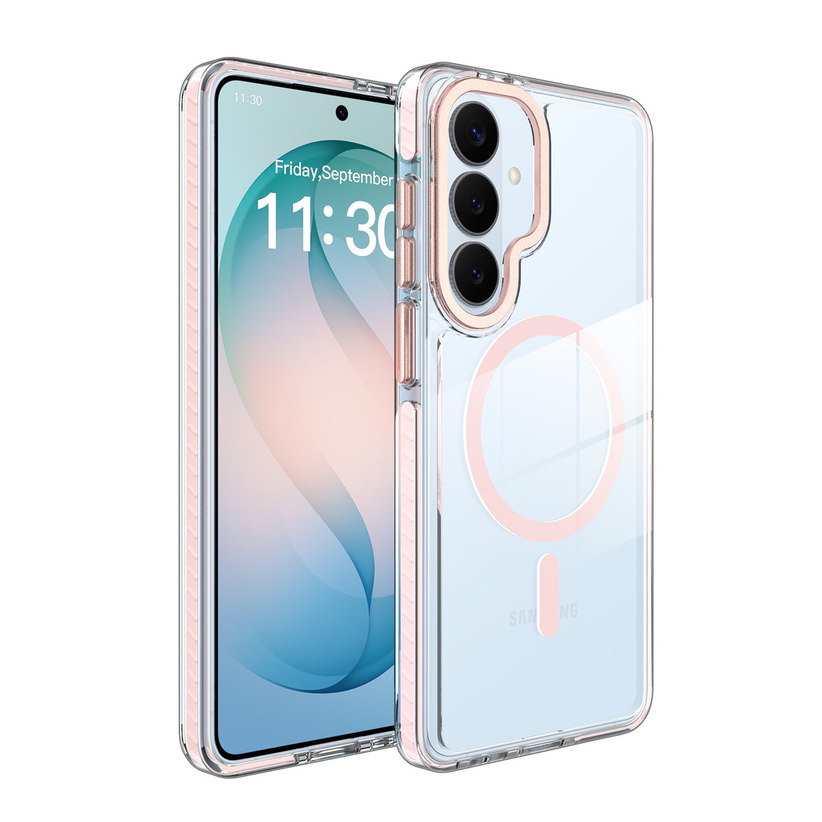 Magnetic Clear Phone Case for Samsung Galaxy S24 S25 Ultra A16 A55, Shockproof Anti-Drop TPU Protective Cover