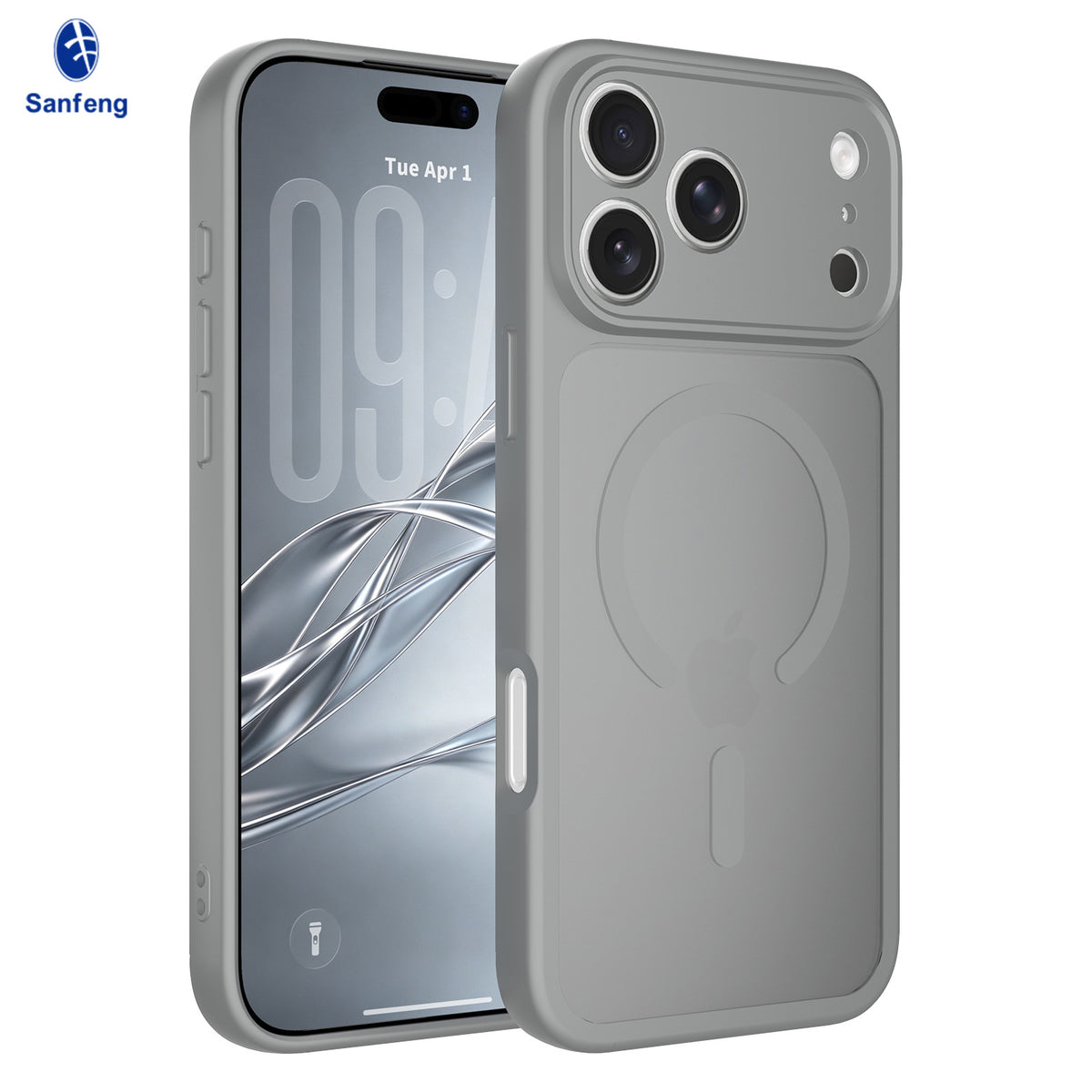 Magnetic Shockproof TPU Phone Case with Skin-Like Texture and Full Lens Protection for iPhone