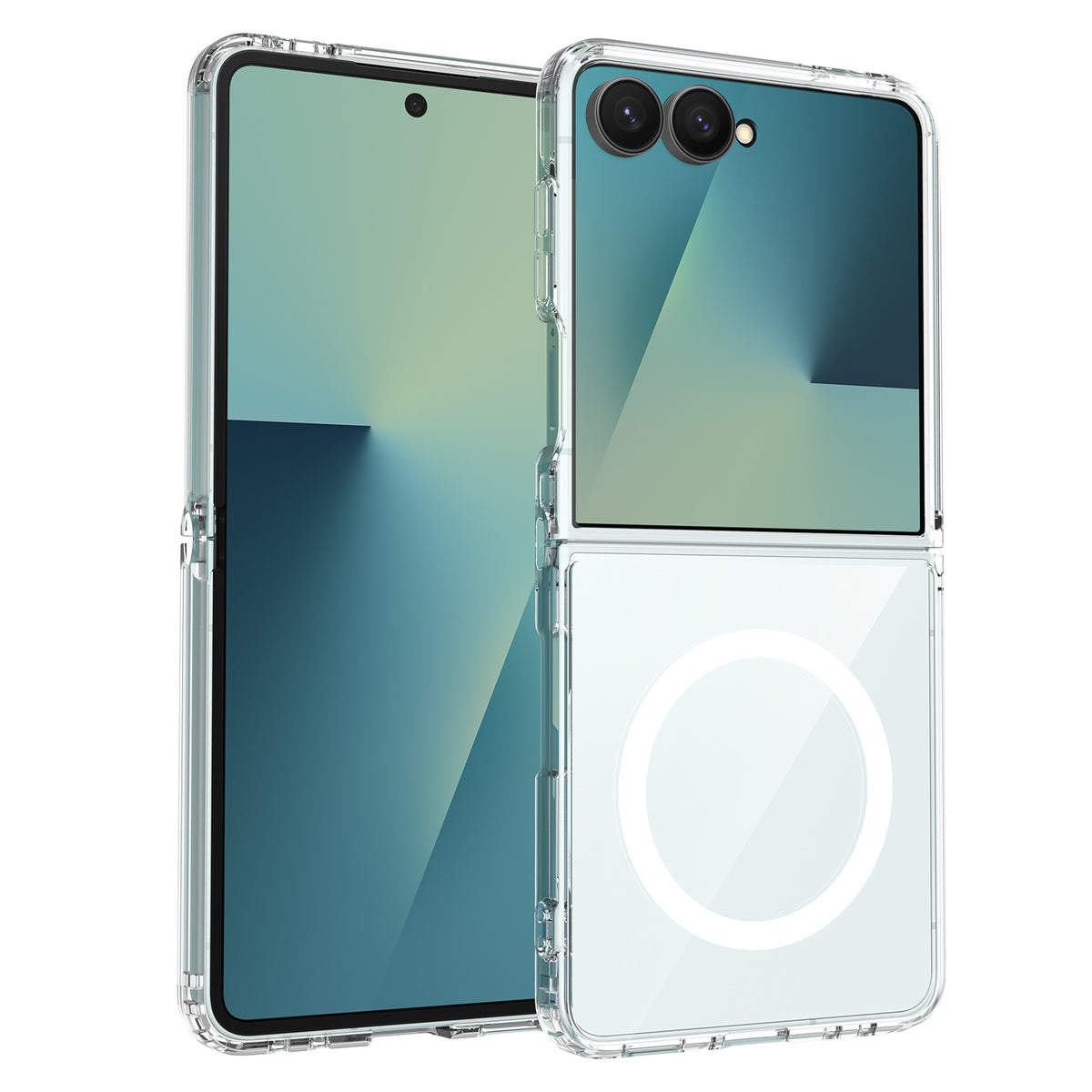 Clear Magnetic Protective Case Compatible with Samsung Galaxy Z Flip and Fold Series, Anti-Fall TPU Transparent Folding Phone Cover