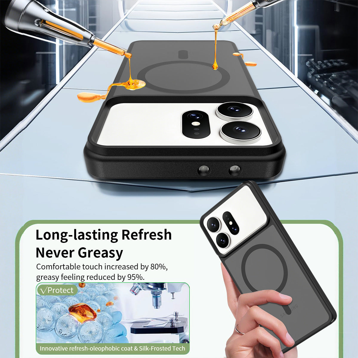Magnetic Matte Silicone Case for Samsung Galaxy S27 Ultra S26 - Slim Shockproof 2-in-1 Skin-Feel Protective Cover