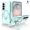 Magnetic Phone Case with Invisible Rotating Stand for Samsung Galaxy S25 S24 S23 Ultra Plus, Frosted TPU Anti-Fall Matte Protective Cover
