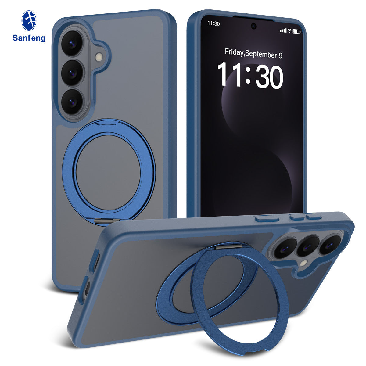 Magnetic Rotating Stand Case for Samsung Galaxy S25 S24 S23 Series, Frosted PC + TPU Anti-Drop Protective Cover