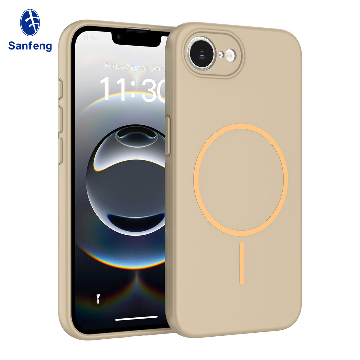 Magnetic Matte Silicone Phone Case with Lanyard Hole, Full-Cover Shockproof Protective Cover Compatible with iPhone 16 / 17 Series