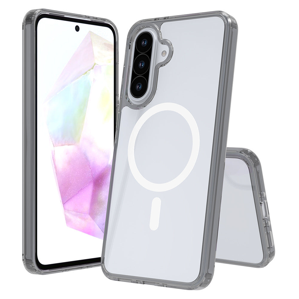Magnetic Clear Phone Case for Samsung Galaxy S25 S24 S22 Ultra Plus A56 A36 A16, Anti-Scratch Shockproof Acrylic TPU Hybrid Protective Cover