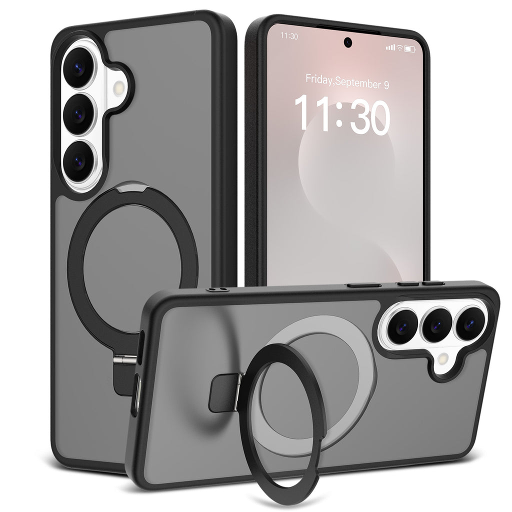 Magnetic Stand Phone Case for Samsung Galaxy S25 S26 Ultra Plus, Matte TPU Shockproof Cover with Built-in Kickstand