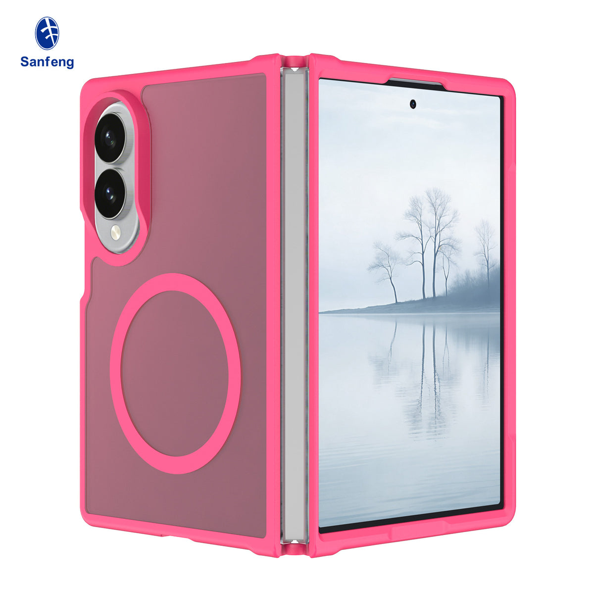 Sanfeng Magnetic Skin-Feel TPU Protective Phone Case for Samsung Z Fold Series - Slim Anti-Drop Foldable Cover