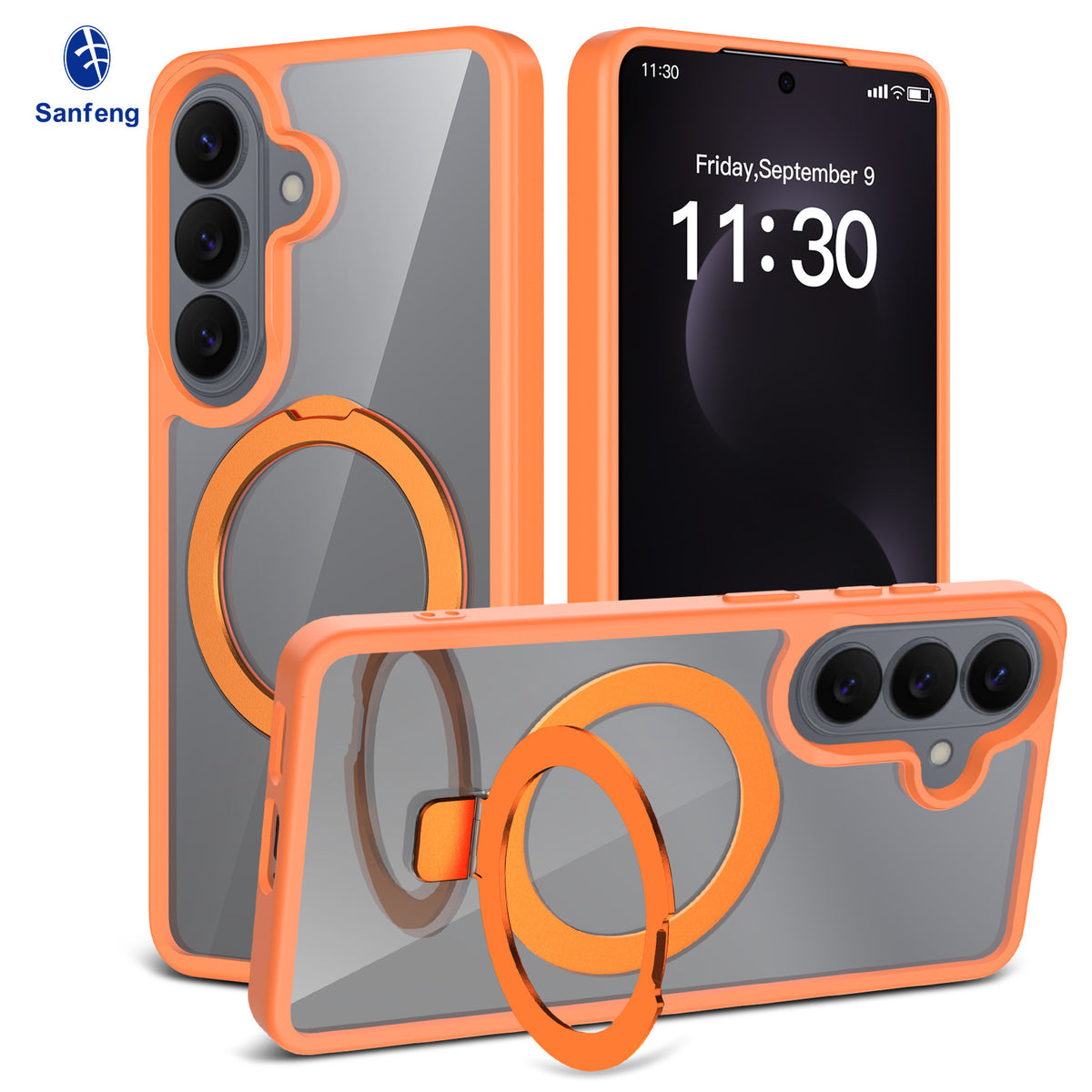 Magnetic Frosted Shockproof Stand Phone Case for Samsung Galaxy S25 S24 S23 Ultra Plus, Slim TPU Anti-Fingerprint Protective Cover with Invisible Kickstand