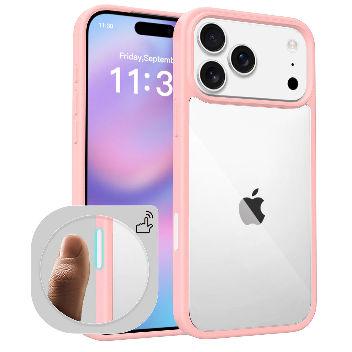 Clear Frosted TPU Shockproof Phone Case with Magnetic Feature for iPhone Series, Anti-Fingerprint Protective Cover