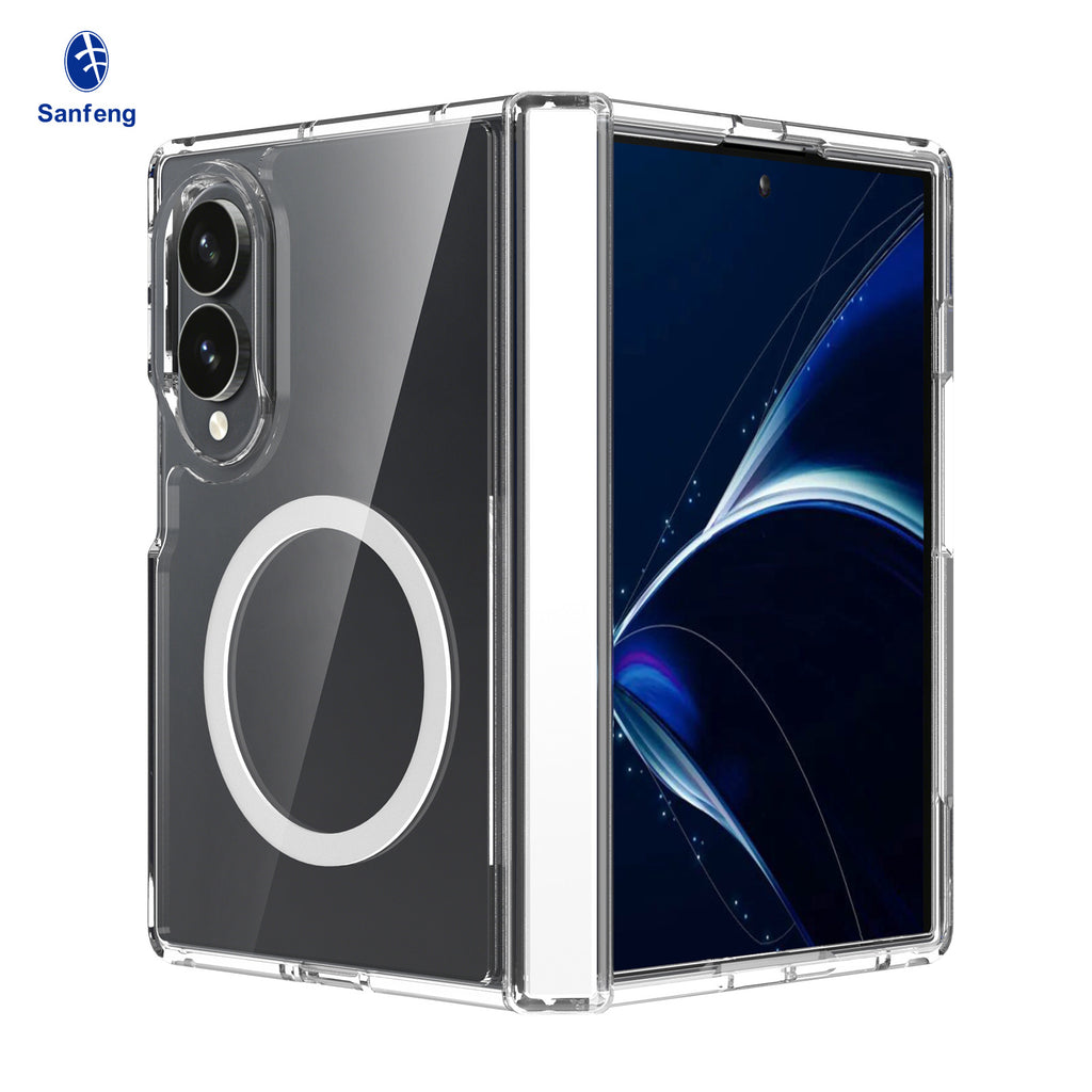Clear Magnetic Folding Phone Case Compatible with Samsung Galaxy Z Fold Series - Shockproof TPU Anti-Drop Protective Cover