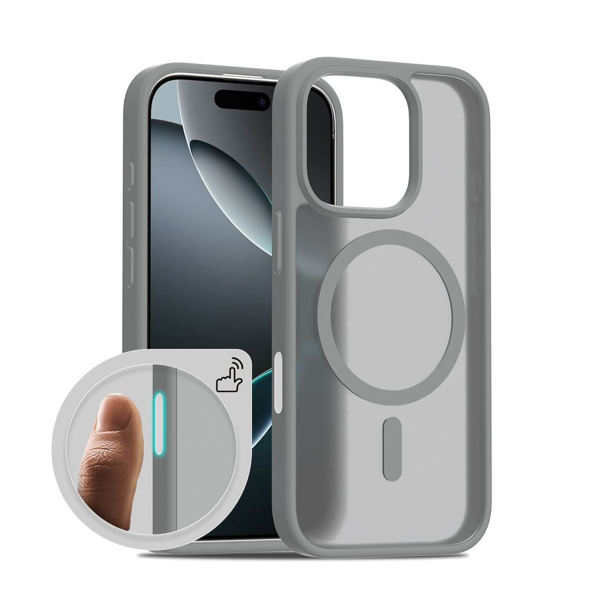 Matte Magnetic Phone Case for iPhone with Skin-Feel Finish and Responsive Two-in-One Buttons - Anti-Fingerprint TPU Protective Cover