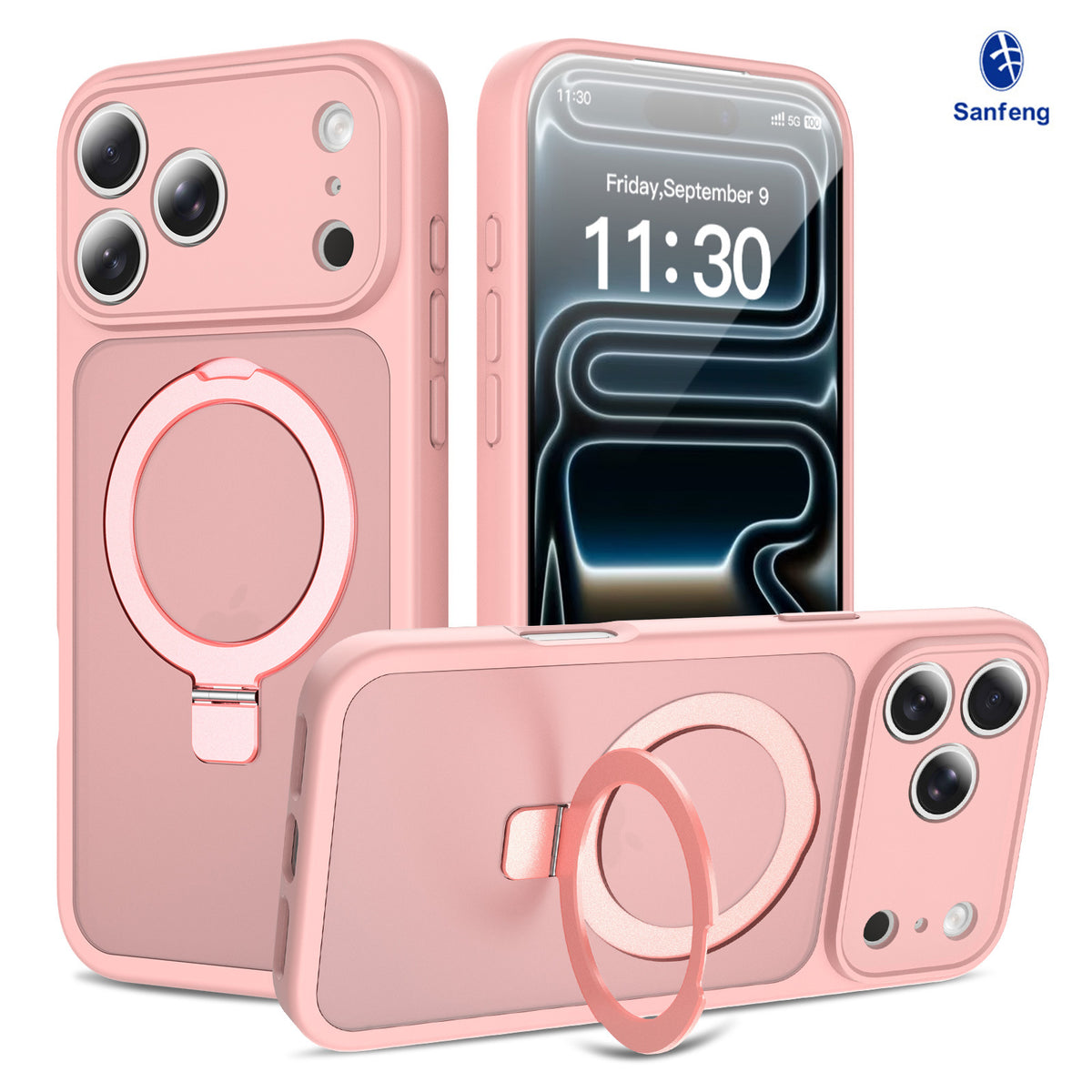 Magnetic Kickstand Phone Case Compatible with iPhone 17 Series, Shockproof TPU Protective Cover with Fine-Hole Camera Protection